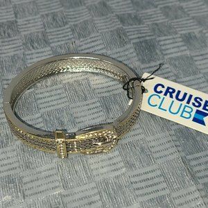 Cruise Club Two Tone Bangle Bracelet Silver & Gold